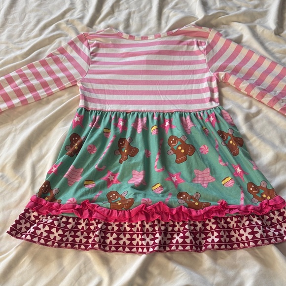 Pink and Green Striped Gingerbread Dress - Picture 3 of 4